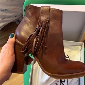 RUDUKA LEATHER BROWN HIGH HEEL BOOTS